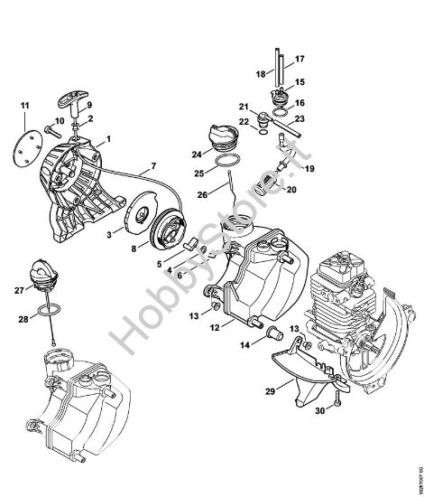 Dispositivo di avviamento, serbatoio carburante FT 100 FT 100 brand Stihl